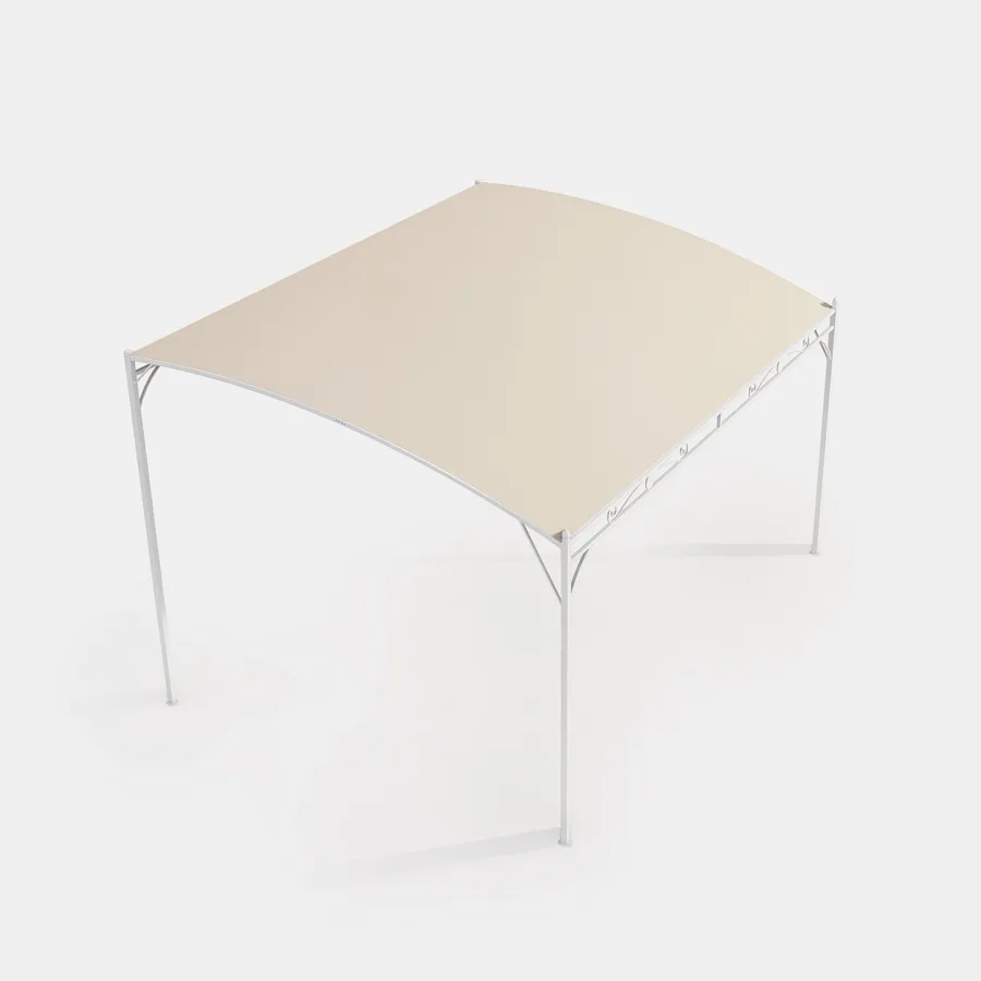 Copertura Superiore Di Ricambio Per Gazebo 3,5x3,5 M Beige Con Presa D'aria Per Esterni
