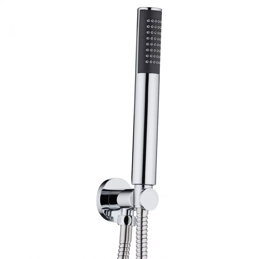 Kit miscelatore doccia a parete con arresto temporizzato, soffione doccia e  tubo di collegamento 