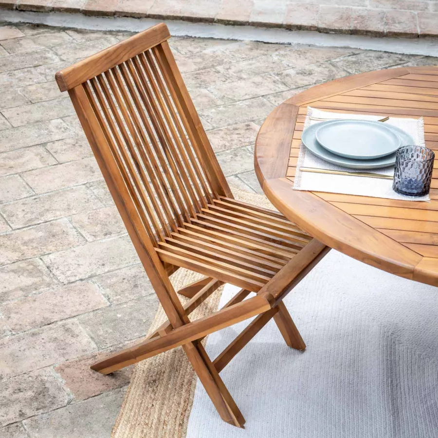 Set 2 sedie pieghevoli in legno teak - Louis