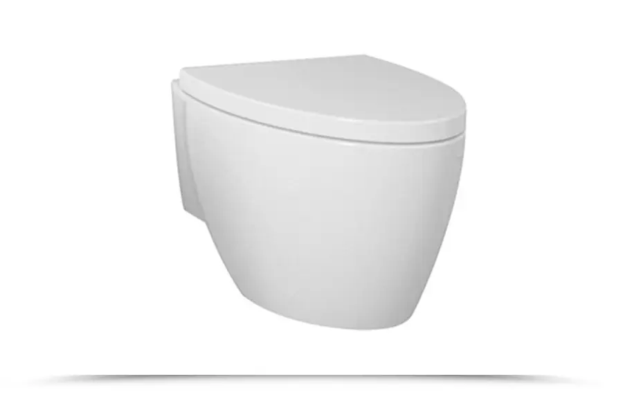 Vaso singolo sospeso ceramica design moderno 38x55 cm con sedile wc  soft-close