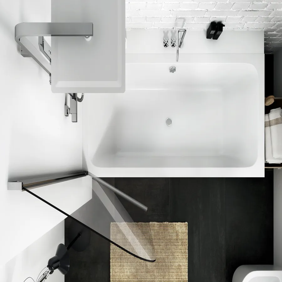 Sopravasca In Vetro Temperato 5mm Con Telaio Cromo - 70x130cm, Girevole 180°, Per Vasca Da Bagno - Foto 12