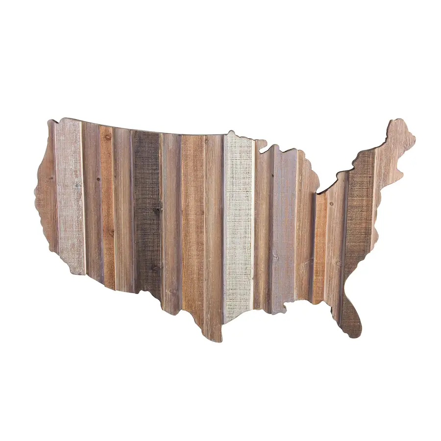 Decorazione parete USA struttura in legno di abete stile moderno 101 x 3 x  61 cm
