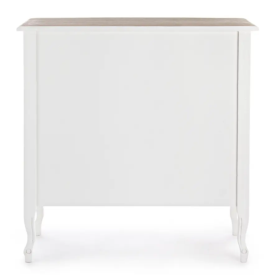 Credenza in legno bianco anticato con 2 ante e 2 cassetti - Laura