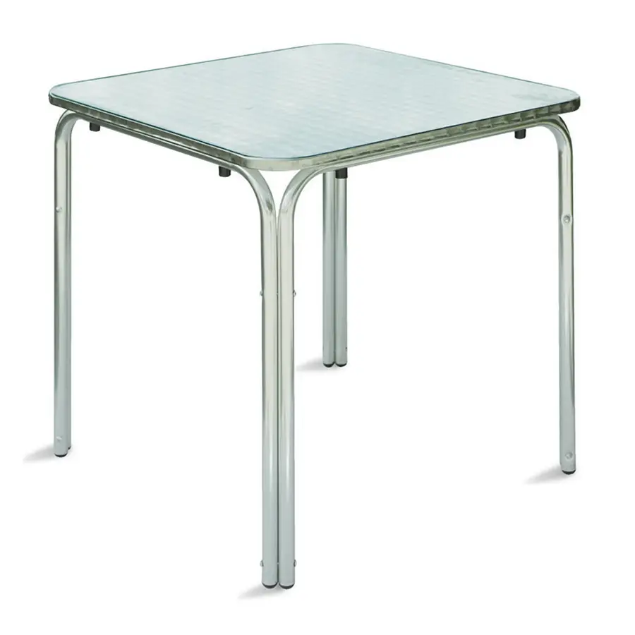 Tavolo da esterno bar quadrato 70x70 cm in alluminio e acciaio con