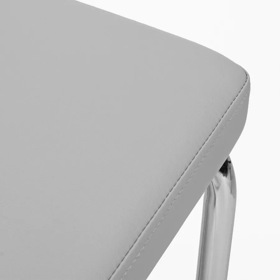 Set 4 sedie linea moderna in similpelle grigio struttura in metallo cromato