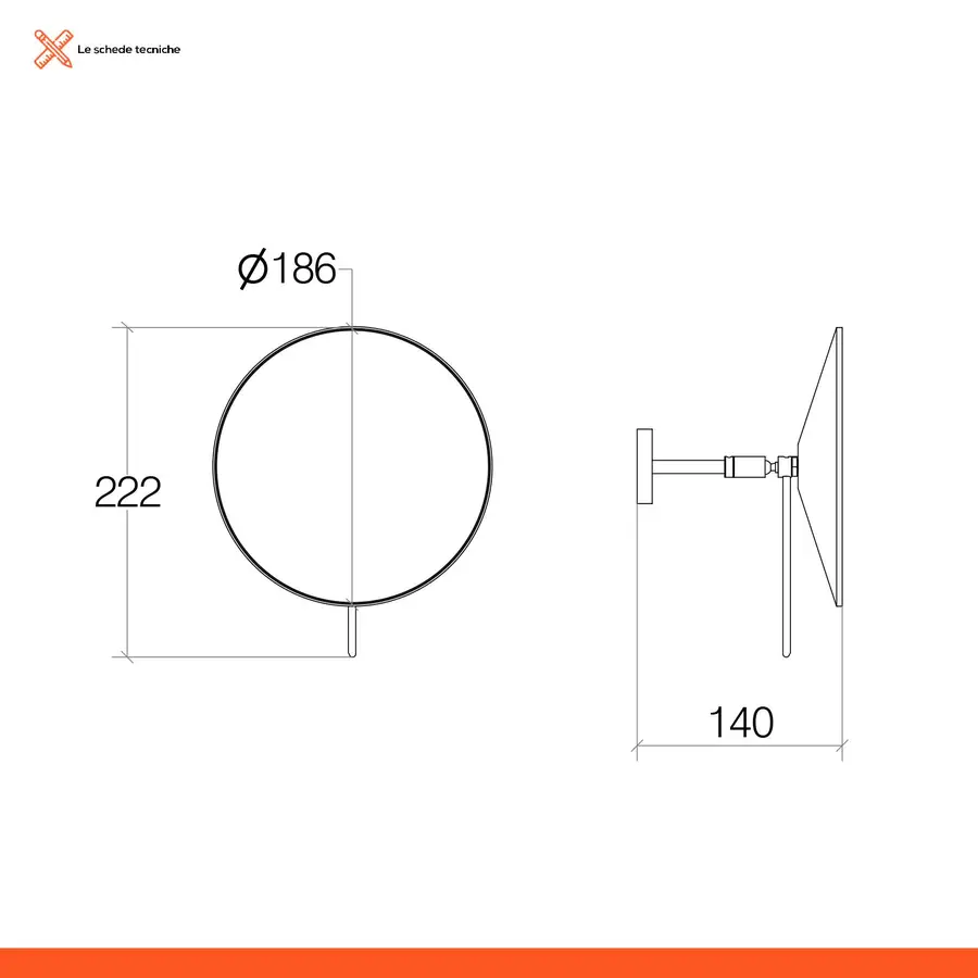 Specchio da bagno ingranditore per make-up F47ATS14