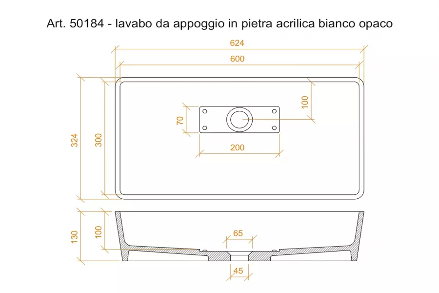 Mobile bianco e rovere sospeso 175 cm con 2 lavabi in pietra acrilica top e  6