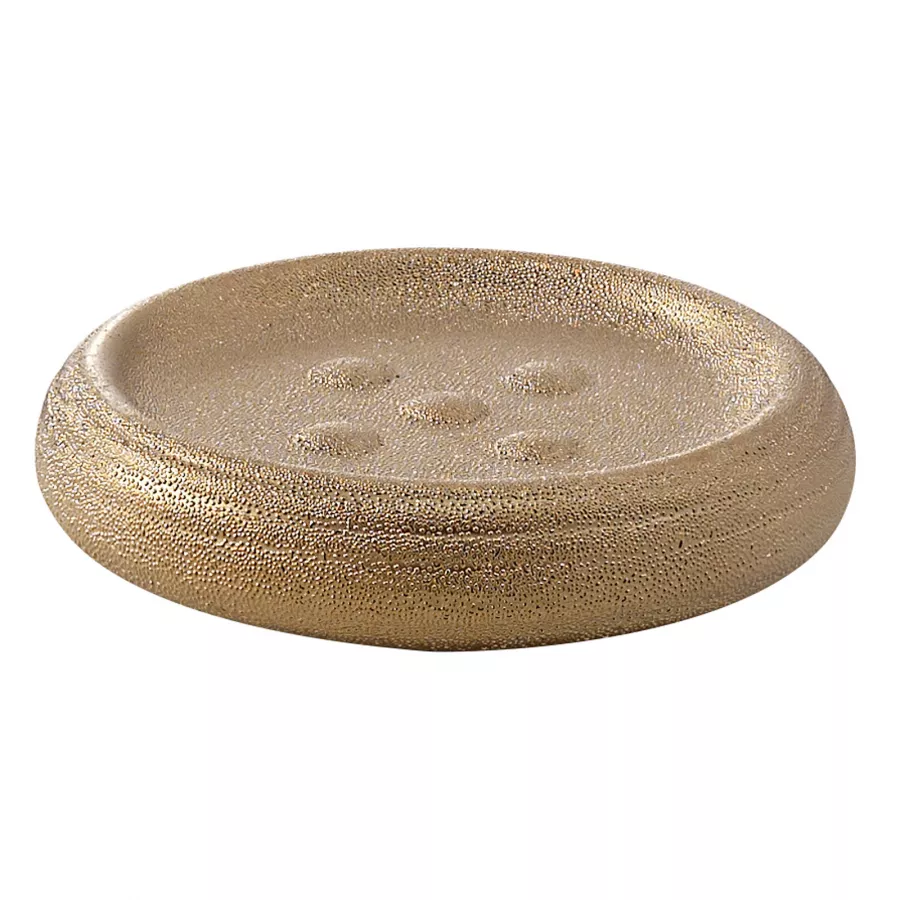 Porta sapone da appoggio in ceramica forma circolare oro