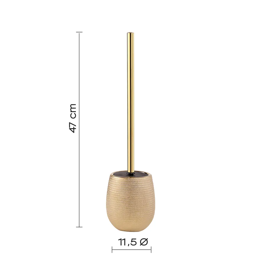 Scopino per WC in acciaio inox dorato, con 3 pezzi, diametro 7,5 cm