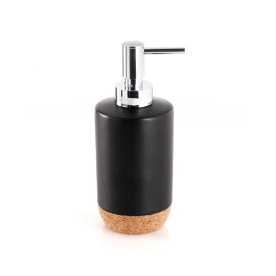 SET BAGNO NERO IN CERAMICA DISPENSER SAPONE PORTA SAPONETTA BICCHIERE  SPAZZOLINI