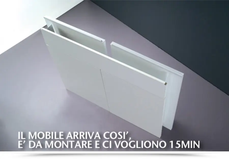 Mobile sottolavello bianco 100x50 + lavello inox 1 vasca con gocciolatoio a  sinistra - Vendita Online ItaliaBoxDoccia