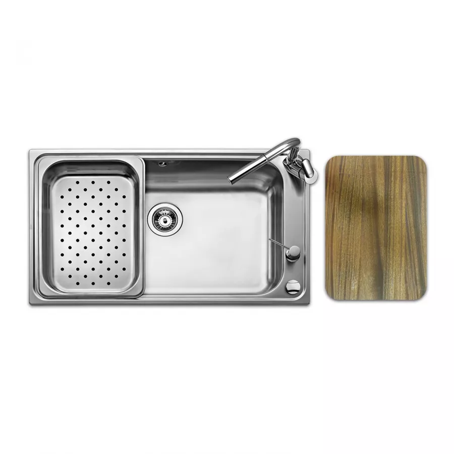 Lavello Apell Criteria cucina acciaio spazzolato 86x50 cm con accessori  inclusi