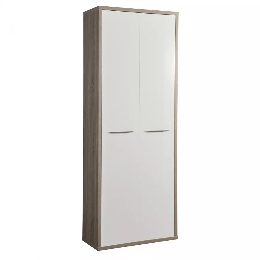 Mobile multiuso 82x36x217h cm con ante e cassetti in rovere tartufo e  bianco - Homely office