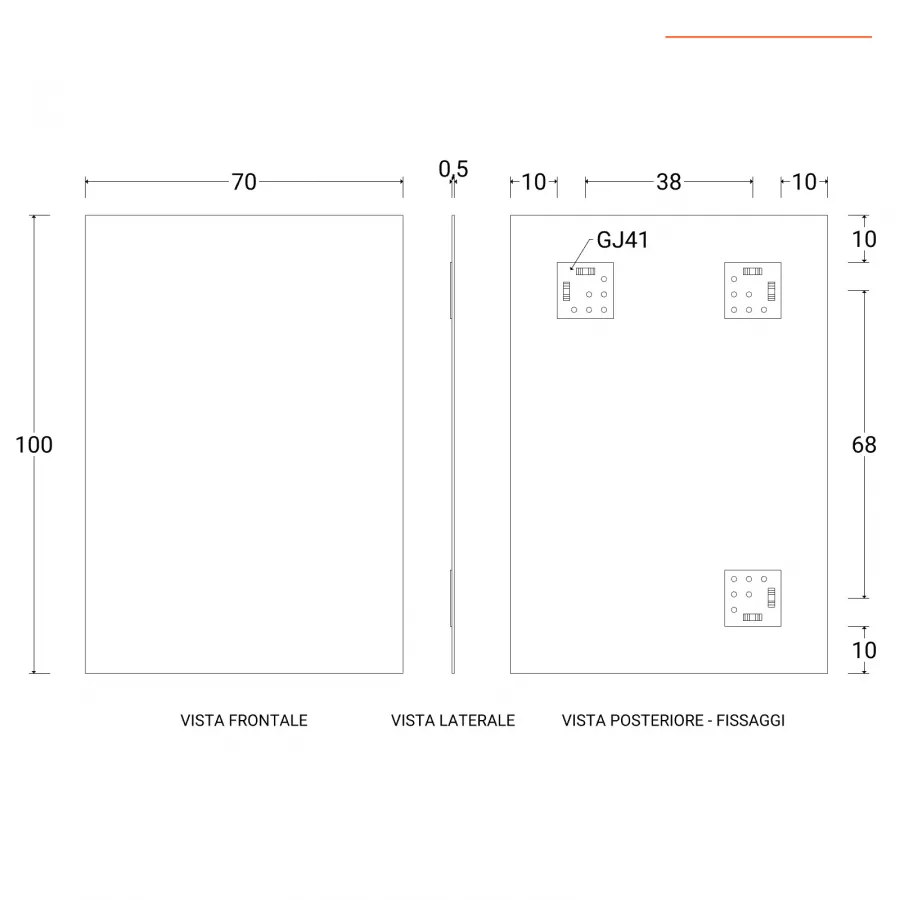 Moduli in pannello forato in mdf con finitura in cemento