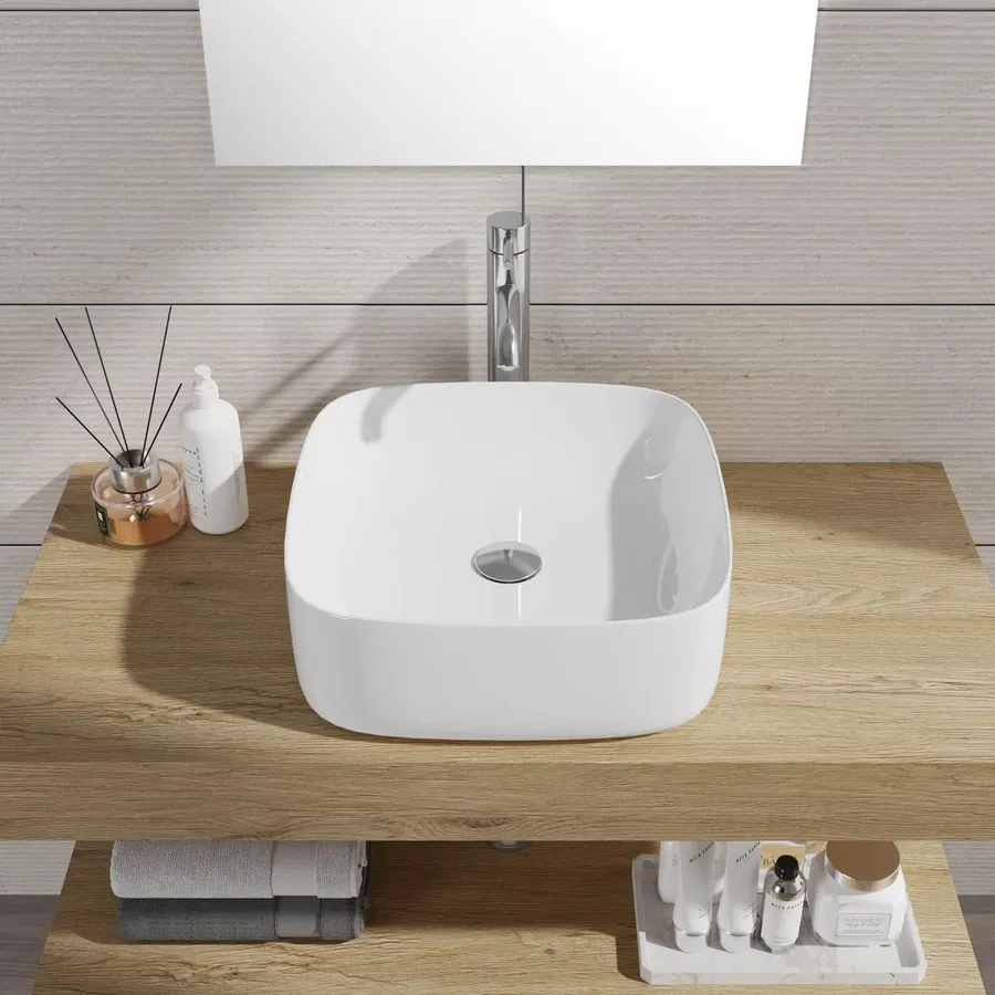 Lavabo Da Appoggio Ghost 42 Cm – Design Moderno In Ceramica – Colore: Bianco Lucido - 4