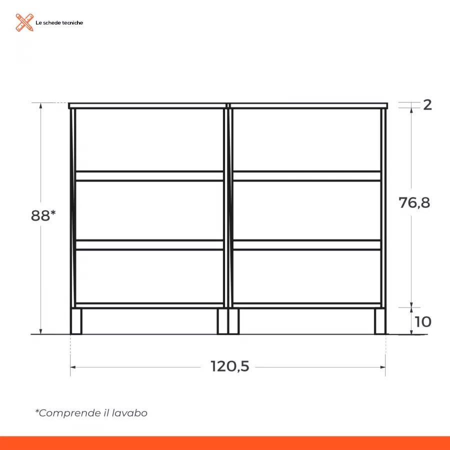 Colonna rovere tundra 140h cm arredo bagno reversibile con ante