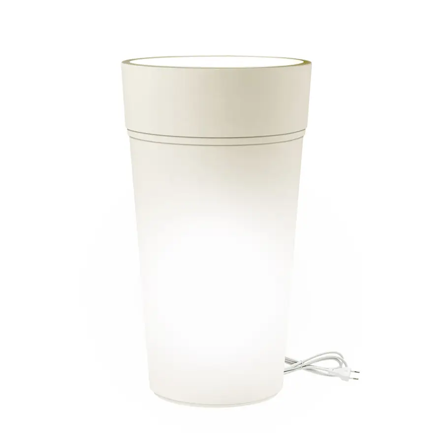 Vaso luminoso da esterno Vaso illuminato H 80 cm, luce bianco