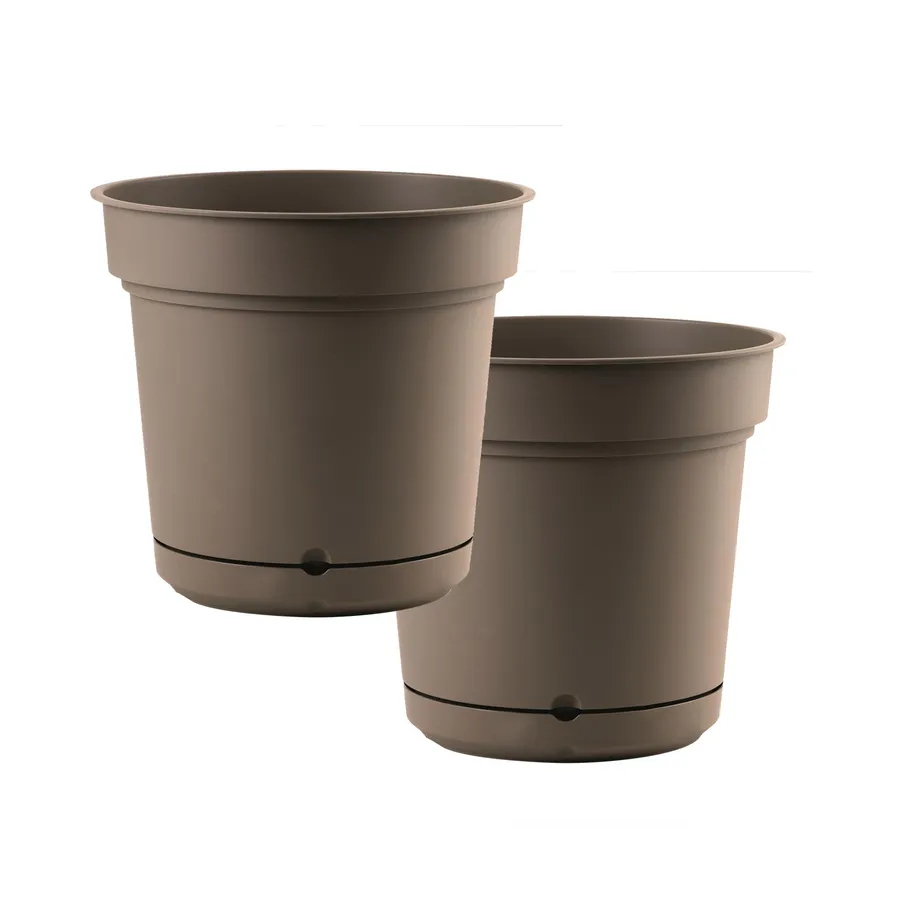 House&Style Vaso Vulcano Tondo 16x12.5 Cm | Terracotta Effetto Onda | Resistente UV Per Interni/Esterni