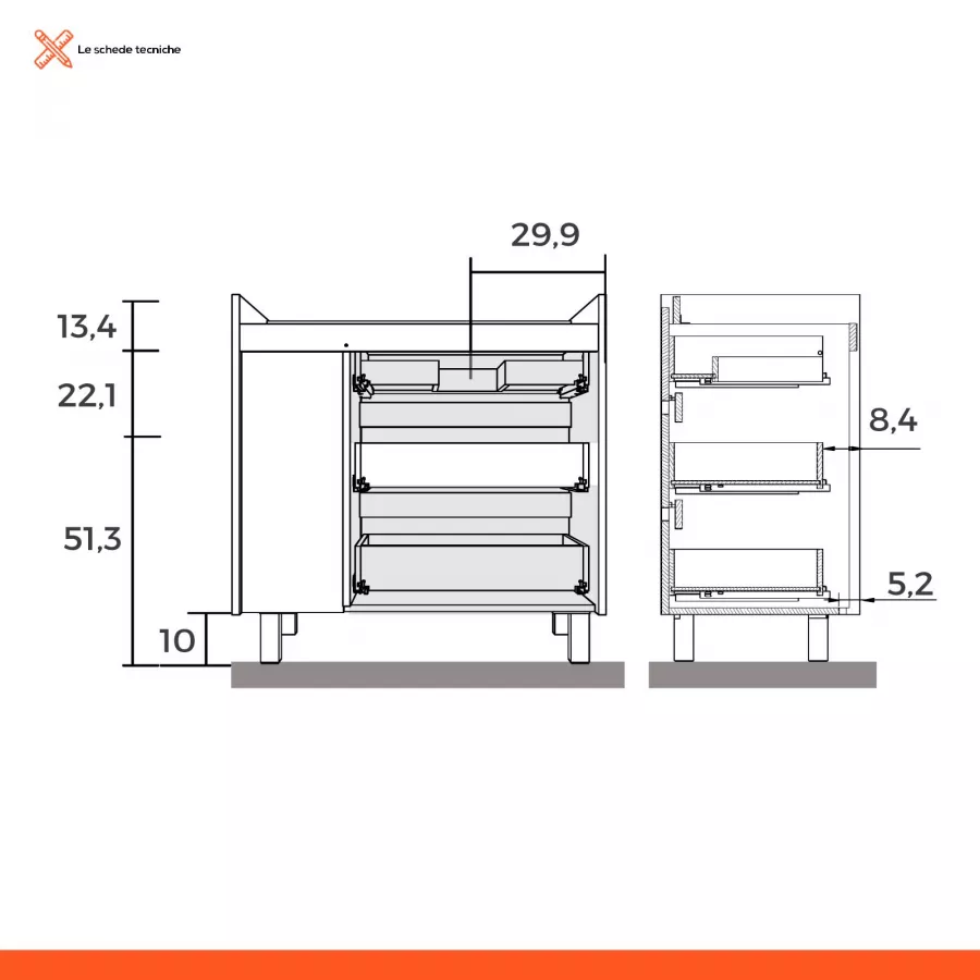 Mobile bagno a terra 85 cm rovere tundra con lavabo sinistro e specchio -  Libras