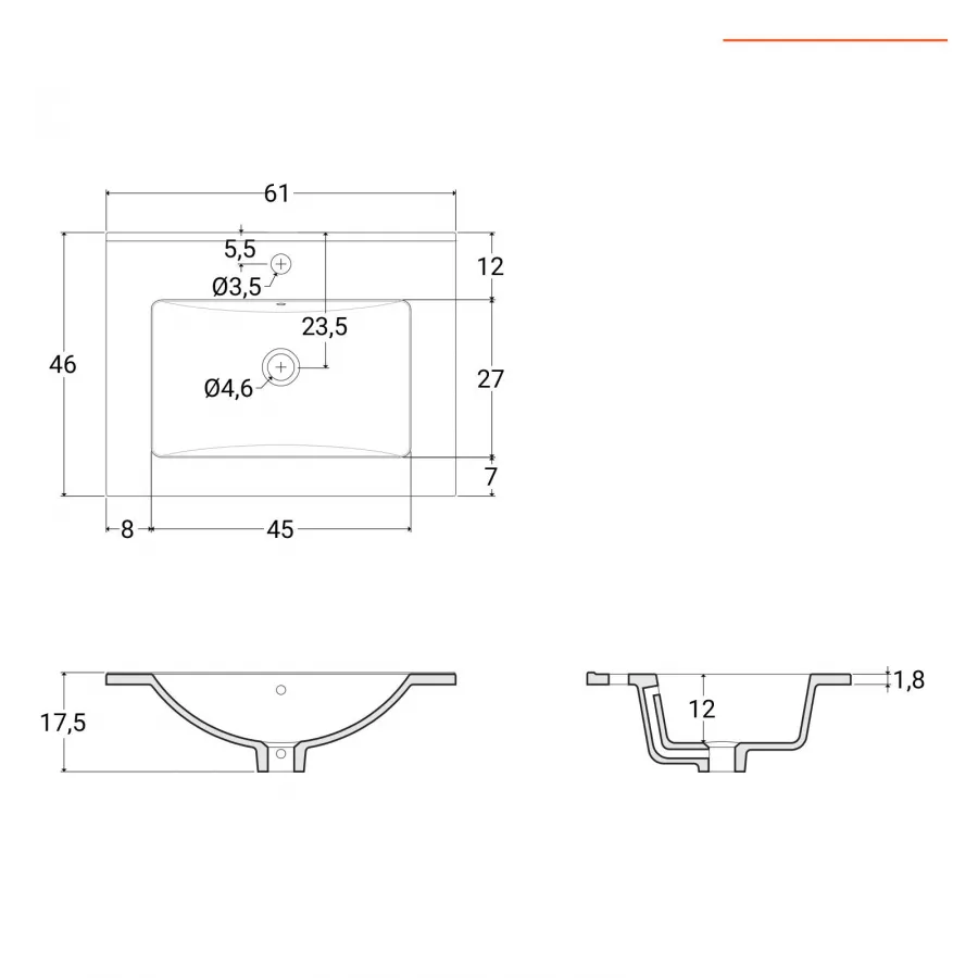 Mobile bagno a terra 60 cm bianco lucido con lavabo in porcellana