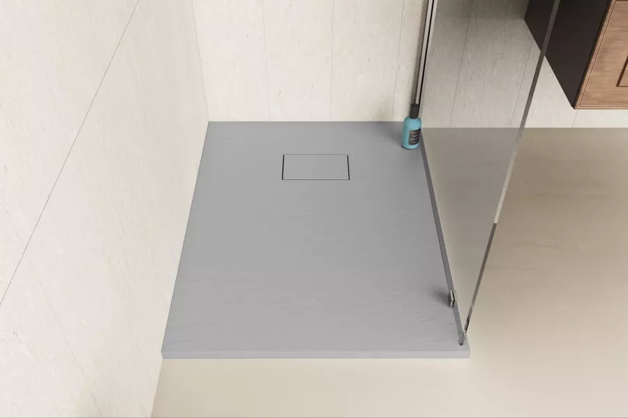 Piatto doccia Rok 100x80 grigio ultraslim effetto pietra su misura