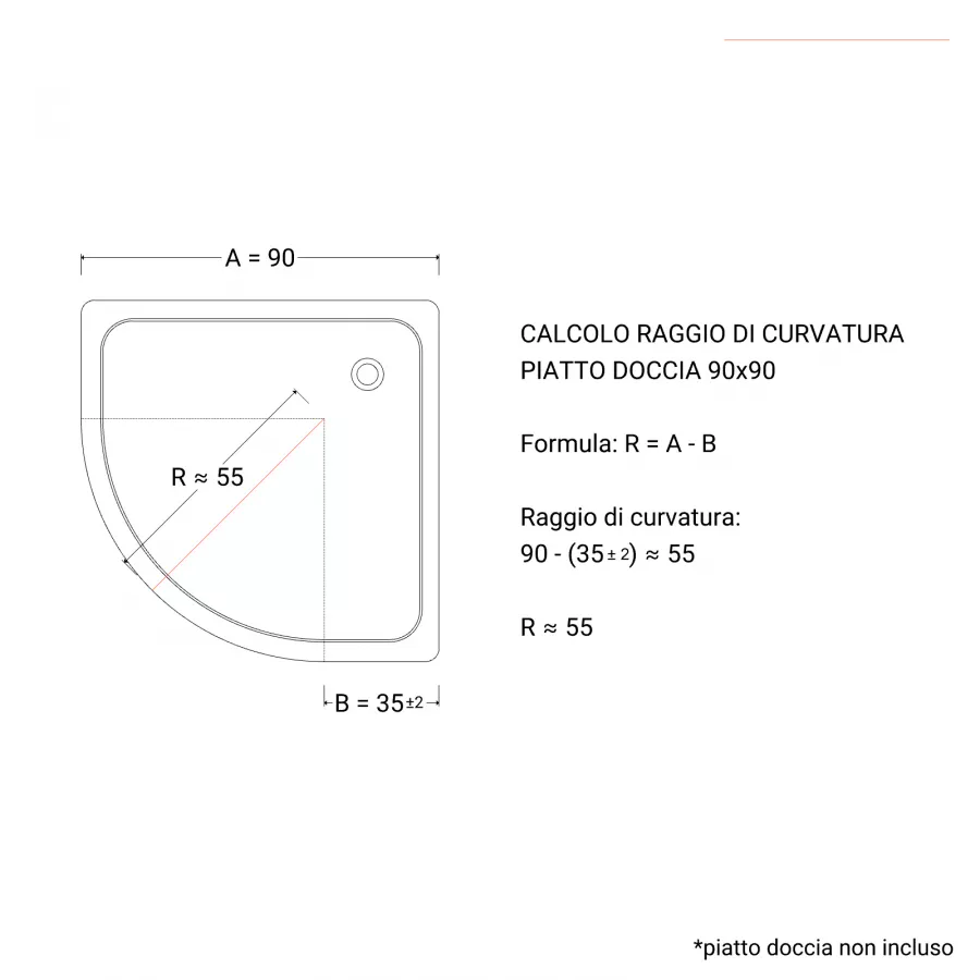 Box doccia 90x90 cm semicircolare scorrevole vetro temperato opaco profilo  cromo 195h - Moritz