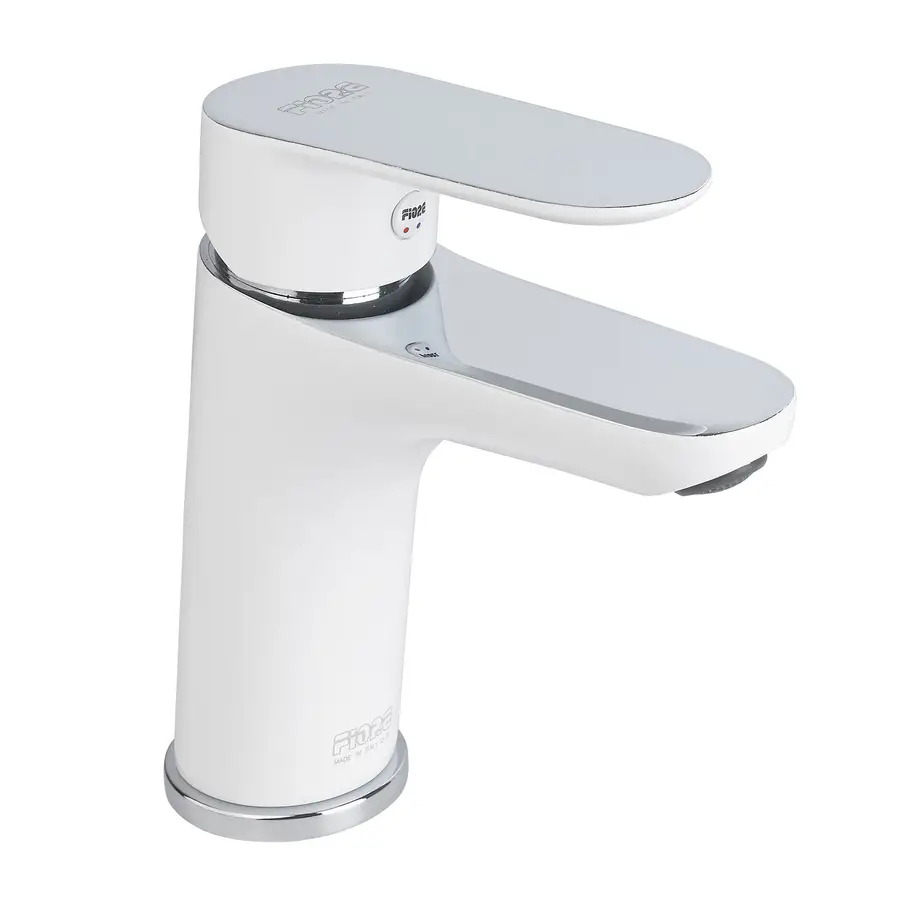 Set miscelatori lavabo bidet e doccia incasso due uscite cromo e bianco Fiore  Kevon Chic