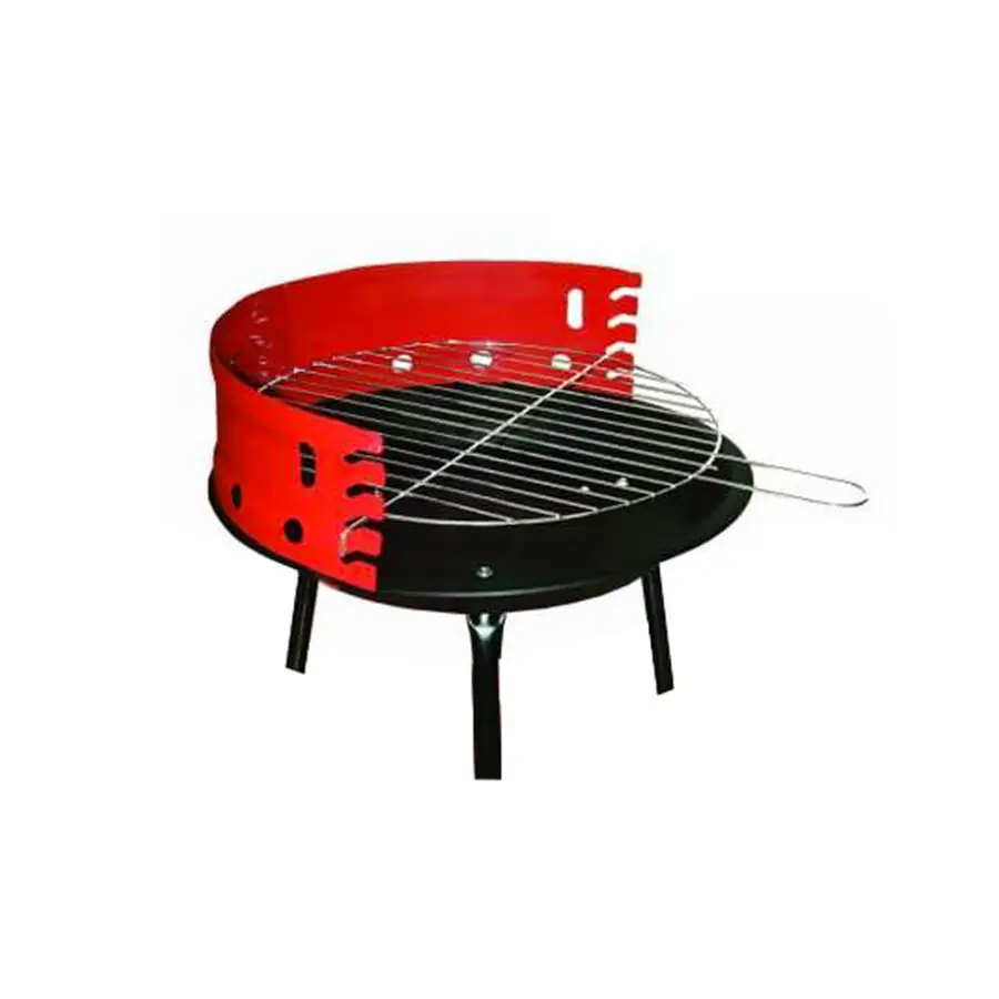 Barbecue a carbonella Camping per balcone o piccoli spazi in acciaio rosso  e nero con griglia