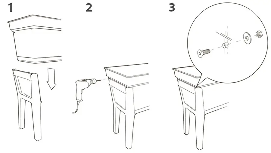 Vaso da giardino antracite arredo esterno in plastica 100% riciclabile  lunghezza 80 cm