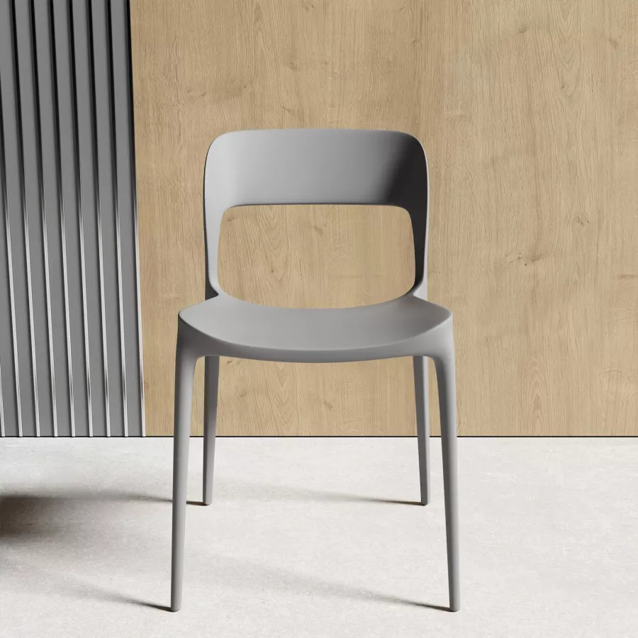 Sedia alta impilabile da esterno per tavolo altezza 90cm Inca colore grigio  - x4 - RETIF