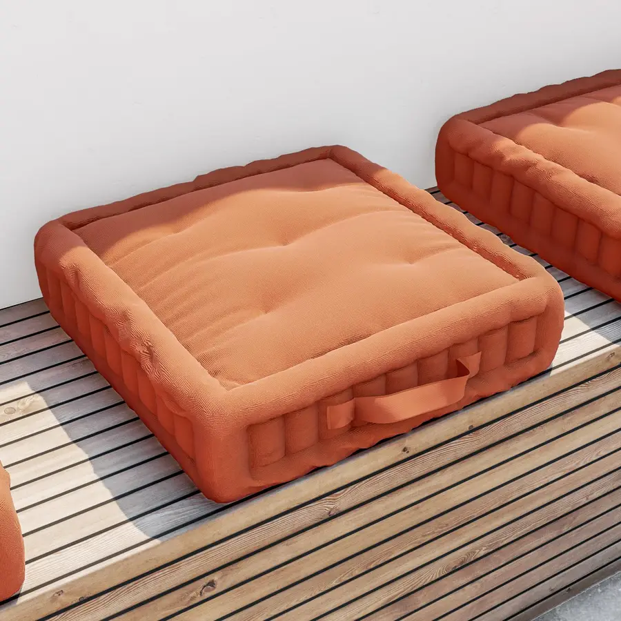Cuscino da pavimento o panca 40x40 cm in poliestere arancione
