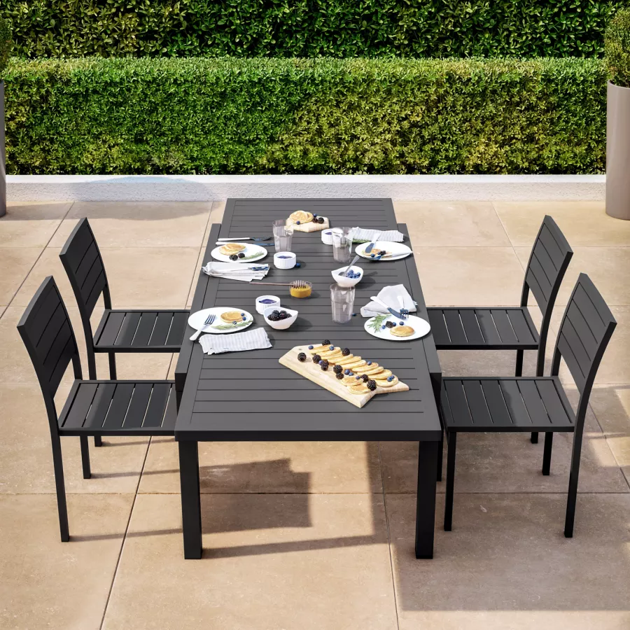 Tavolo da pranzo allungabile 160/240x90 cm in alluminio antracite – Carioca