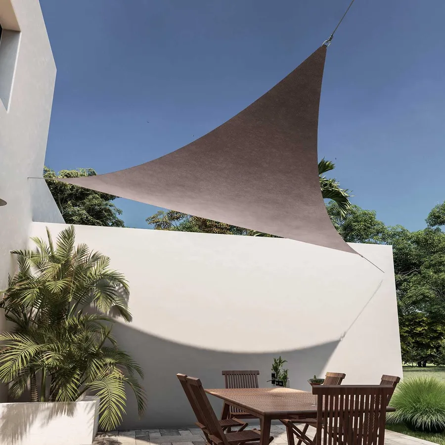 Vela Ombreggiante Rettangolare 130x350 Cm HDPE - Telo Traspirante UV 90% Per Giardino E Terrazzo - Grigio