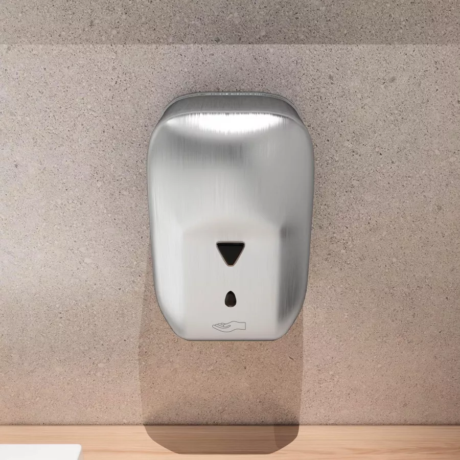 Dispenser automatico da muro in acciaio inox per sapone igienizzante da  1200 ml