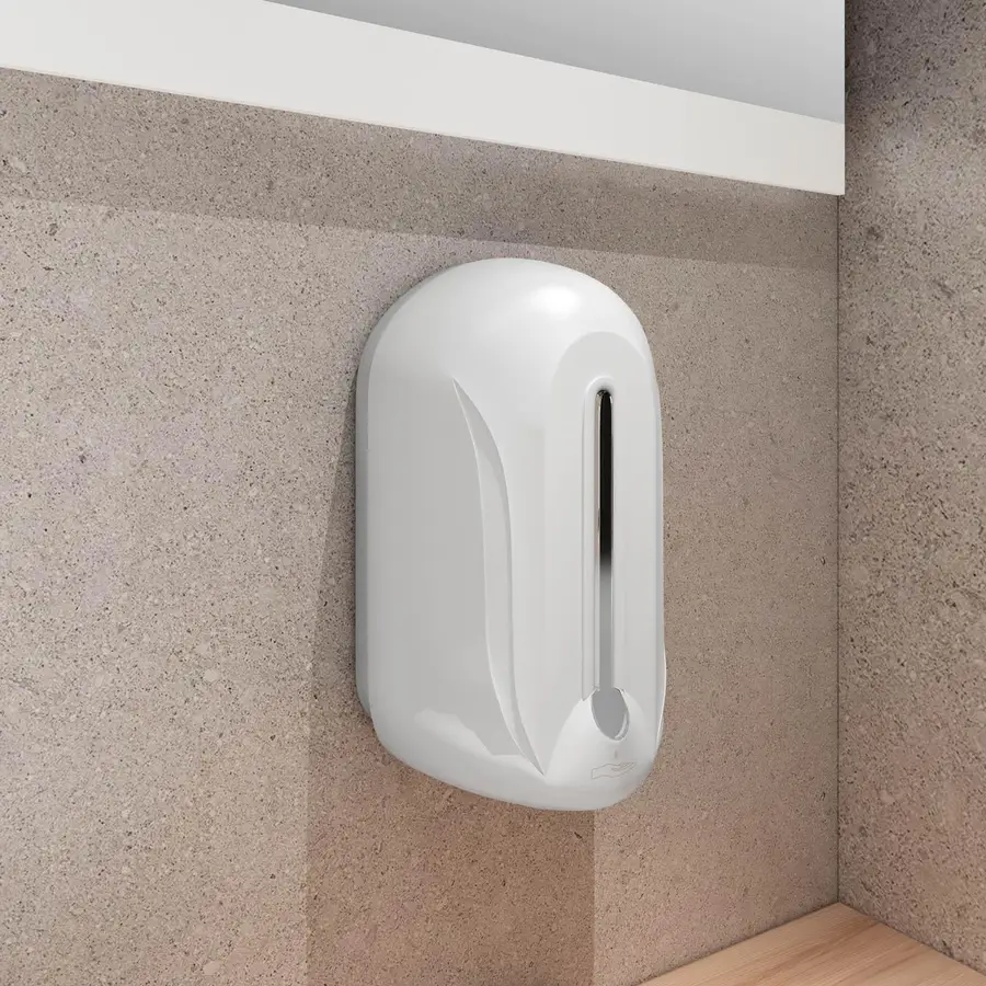 Dispenser automatico per sapone o igienizzante da 1100 ml da parete bianco