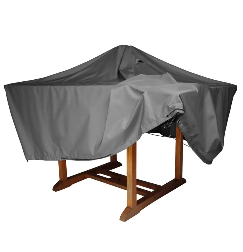 Telo di copertura per tavolo da esterno rettangolare 120 cm impermeabile e  regolabile con laccio
