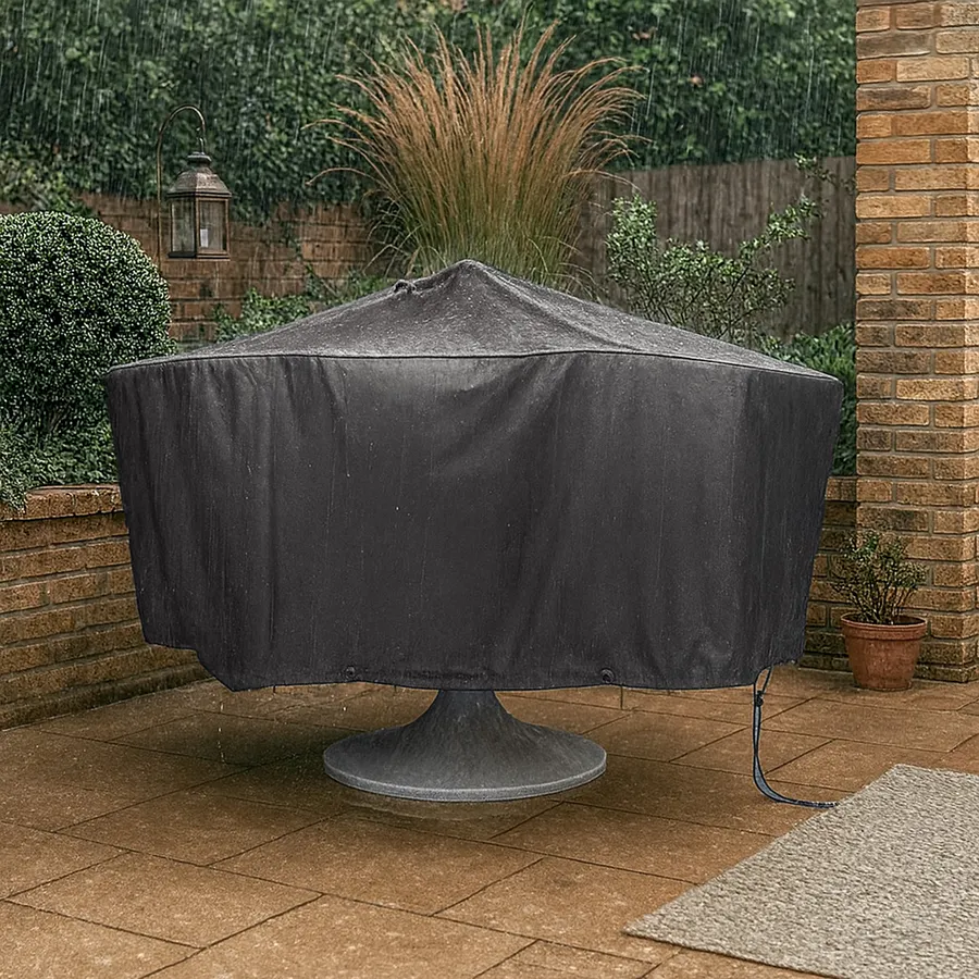 Vailge Copertura Rotonda Impermeabile Per Tavoli Da Giardino – 152 Cm X 71 Cm – Beige E Marrone
