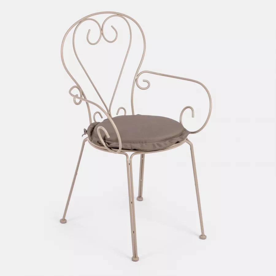 Cuscini Rotondi Per Sedie 50x50 Cm Spessore 5 Cm - Cuscino Antiscivolo In Lino Per Cucina, Giardino E Ufficio, Lavabile, Colore Marrone