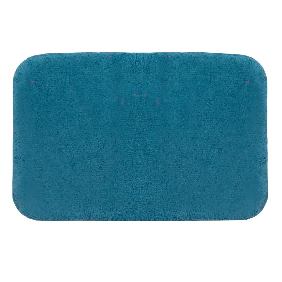 Tappeto in tessuto misto cotone blu per bagno o lavanderia 50x80 cm