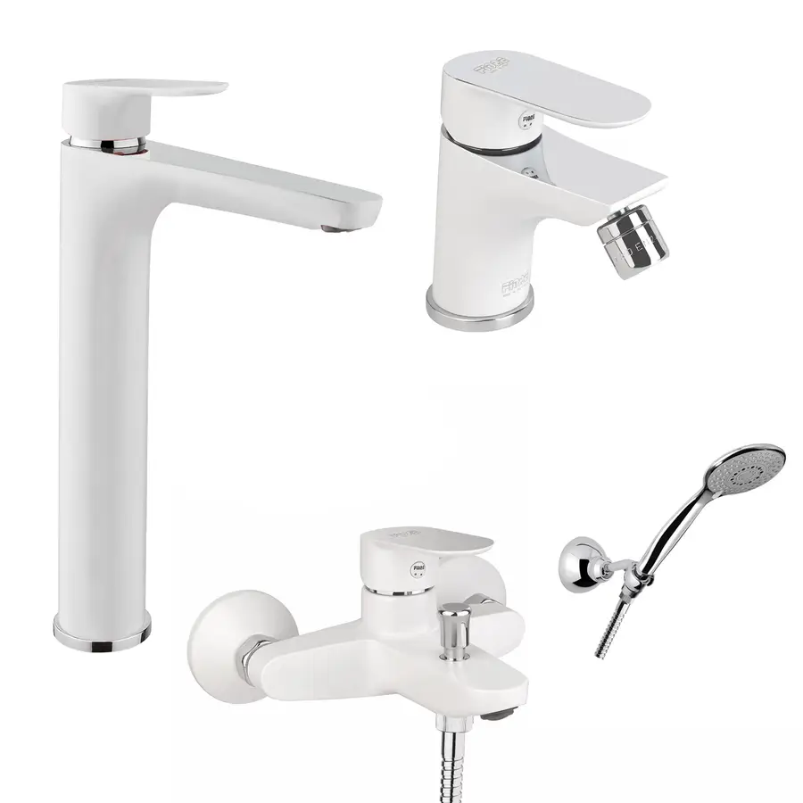 Set miscelatore lavabo alto e bidet con esterno doccia nero opaco - Kevon  di Fiore