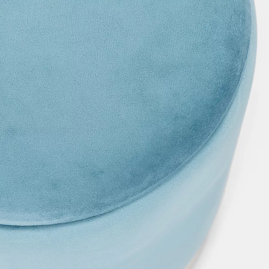 Pouf contenitore rotondo glamour blu