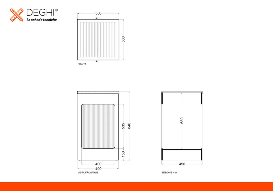 Mobile contenitore 50x50 cm avorio con serranda Colavene Lavacril Box