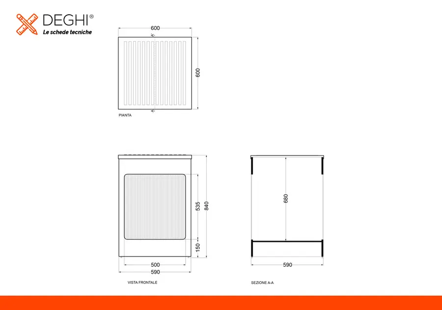 Mobile contenitore 60x60x84h cm con serranda bianco Lavacril Box Colavene