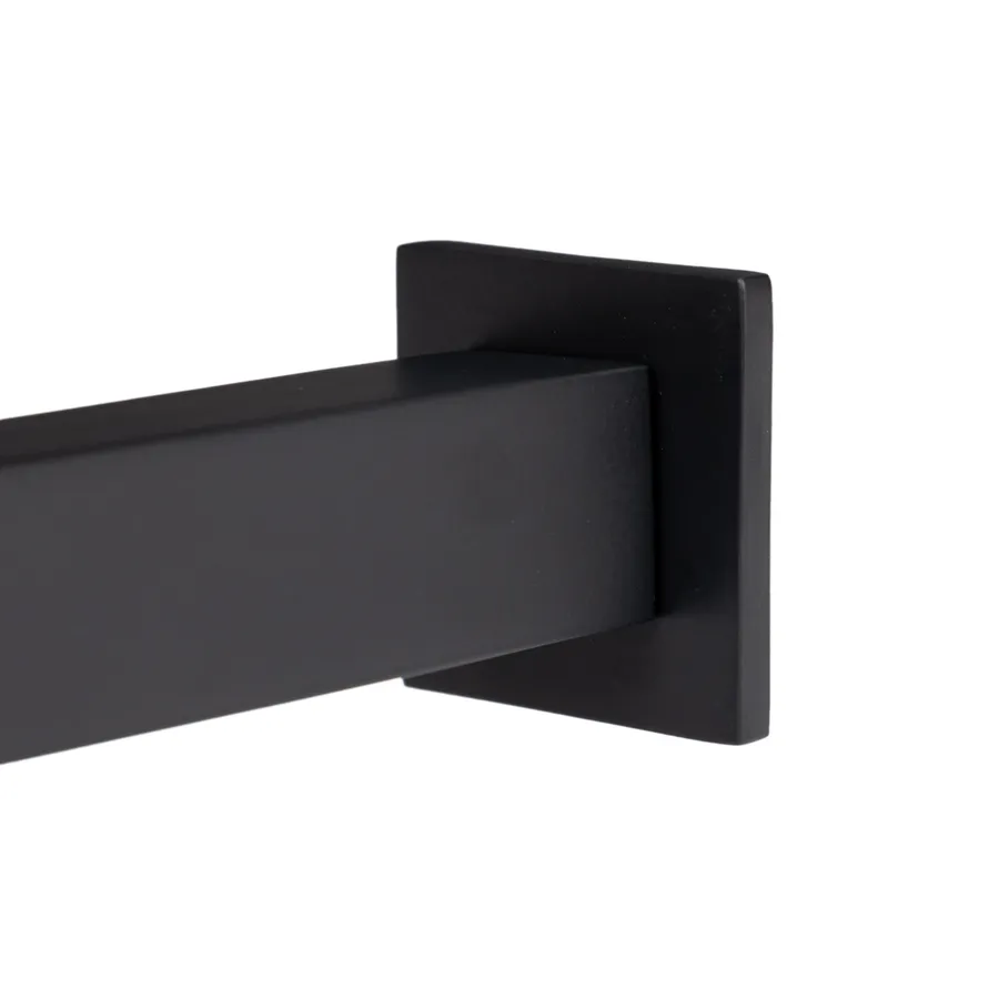 Braccio Doccia Nero 40 Cm - Acciaio Inox A2 V2A - Prolunga Per Soffione Doccia Fisso