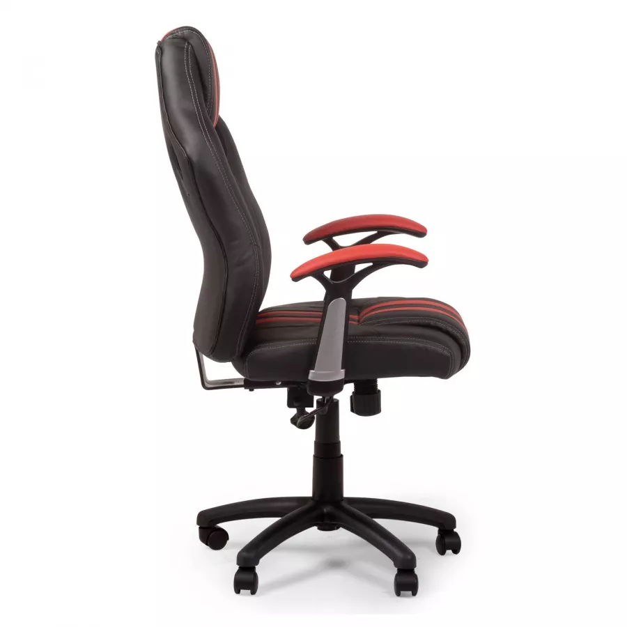 Sedia gaming ergonomica regolabile similpelle rosso nero Portimao Fire