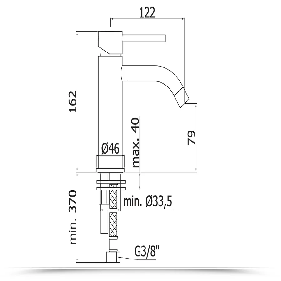Paffoni LIG106NO70-RO（Paffoni Tilt Bateria wannowa ścienna stal 