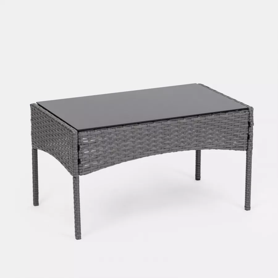 Lechnical Tavolino Nero 45x45x45 cm Polyrattan e Vetro Temperato,Tavolino,Tavolino  Salotto,Tavolino Esterno,Tavolini da Caffè per Soggiorno : :  Giardino e giardinaggio