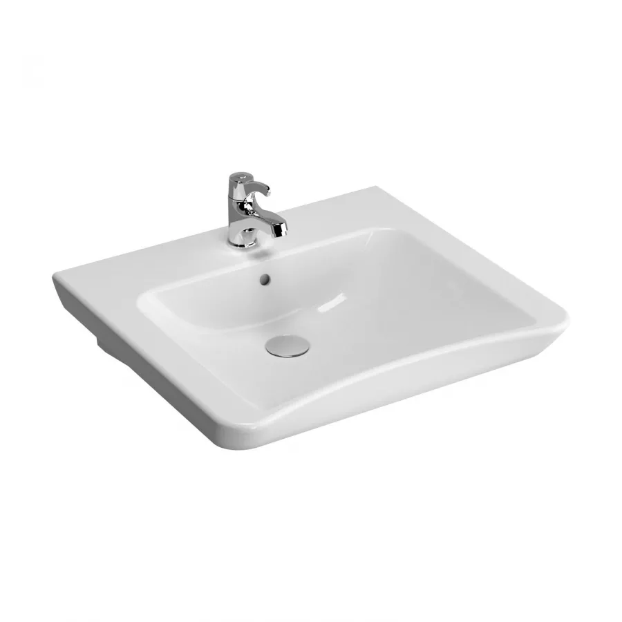 Lavabo sospeso per bagno accessibile 60 cm ceramica bianco lucido - Varta