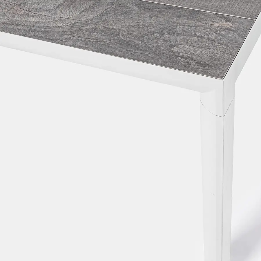 Tavolo rettangolare per esterni 160X90 cm in alluminio top in ceramica
