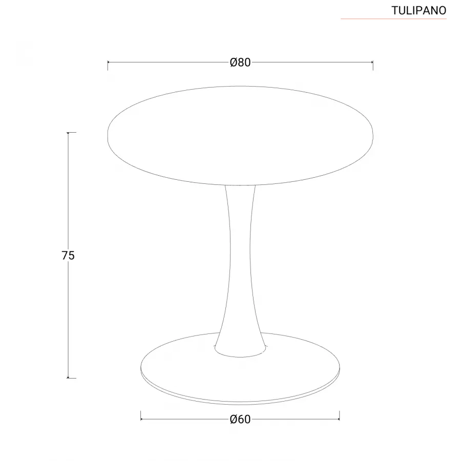 Tavolo Rotondo Stile Tulip Piano 60 cm 80 cm 90 cm Bianco Nero Tavolo Da  Pranzo